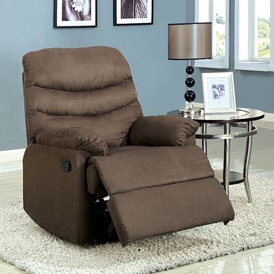 Plesant Valley Transitional Recliner Chair With Microfiber, Ligh